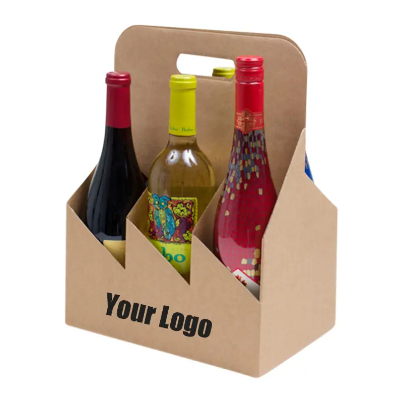 Oem 공장 맞춤형 로고 인쇄 고급 와인 상자 와인 병 캐리어 6 병 와인 상자