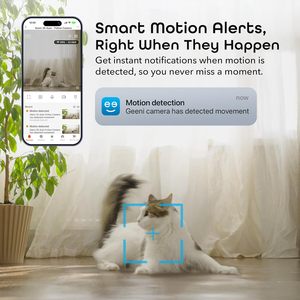 Caméra de sécurité intelligente Geeni Orbit 3MP PTZ 2K HD pour intérieur avec suivi automatique des mouvements, inclinaison et rotation, utilisation en extérieur - Product Image 3