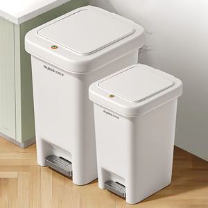 Juego de Dos Cubos de <span class=keywords><strong>Basura</strong></span> Portátiles Joybos con Pedales, Gran Capacidad, Blancos, Económicos, de Plástico, Oferta 2024 en <span class=keywords><strong>Amazon</strong></span> - Product Image 2