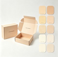 Boîte d'expédition en carton ondulé beige personnalisée avec bande déchirable et impression de marque sur mesure pour l'emballage d'expédition de vêtements et de produits artisanaux