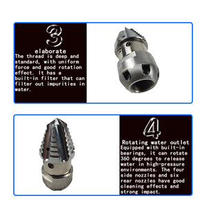 Buse de jet d'eau haute pression 50-40 mm 1800 psi en acier inoxydable réglable pour le nettoyage des canalisations et des égouts - Product Image 2
