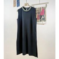 Robe Gilet en Chiffon de Soie pour Femme, Sans Manches, Couleur Unie, Ornée de Perles, Dos Nu, Respirante et Infroissable, Nouvelle Collection Printemps-Été