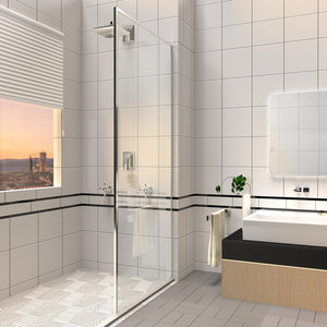 Puerta de ducha de vidrio templado de 10mm con marco de baño <span class=keywords><strong>IGlass</strong></span> Walk in - Product Image 2