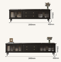 Mobilier de maison de style moderne et luxueux meuble TV de salon de stockage à affichage intérieur naturel élégant