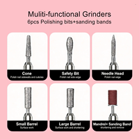 Ponceuse à ongles électrique pour acrylique, gel et poudre, kit professionnel de manucure et pédicure, outils de polissage, embouts de ponçage et bandes abrasives