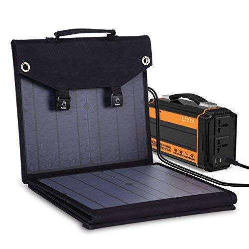 All in One Foldable Solar Panel Kit 100W Portable Solar Panel Charger Backup Generator for RV Camping Cellphone Laptops
