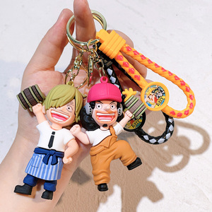 Vente en gros de porte-clés en caoutchouc 3D Anime <span class=keywords><strong>Luffy</strong></span>, porte-clés en PVC silicone, jouet cadeau - Product Image 6