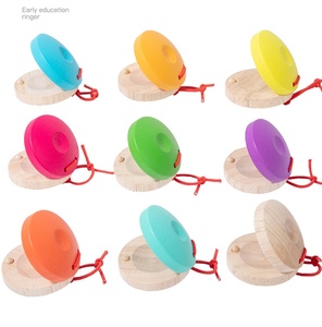 Castagnettes en bois en gros pour tout-petits, instrument de musique Orff, instrument de percussion, jouets éducatifs musicaux précoces - Product Image 1