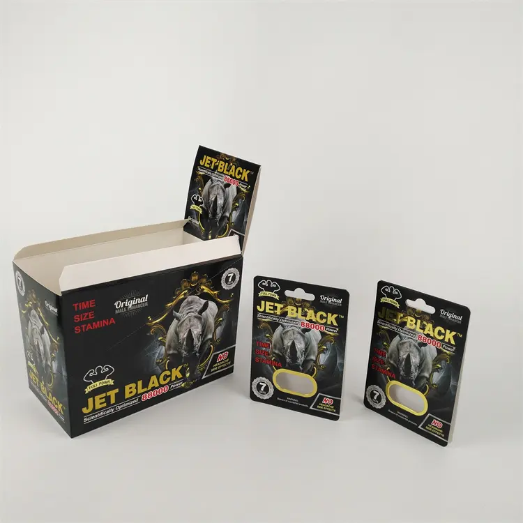 Offre Spéciale Male Enhancement Pilules Emballage Blister Papier Cartes 3d boîte Rhinocéros Personnalisé