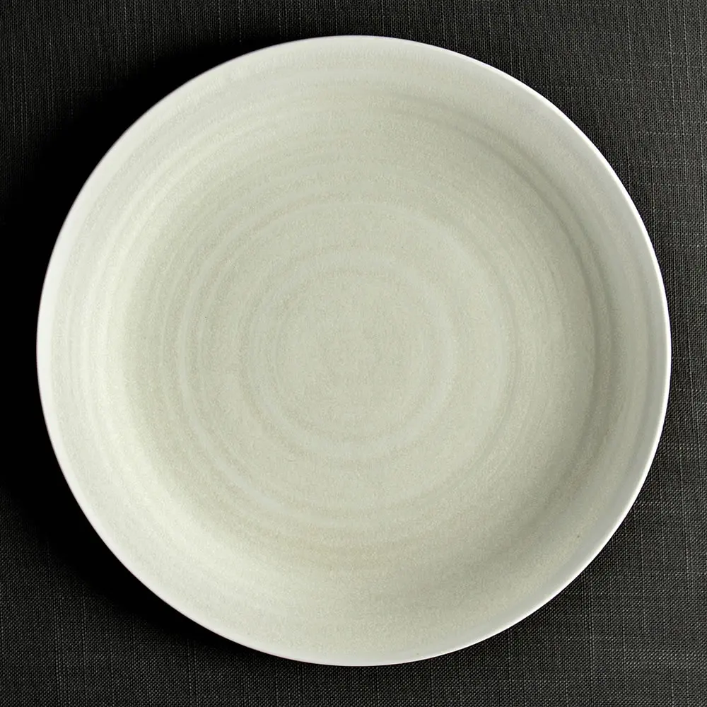 Nordic Style Matte Crystal White Color Restaurant Hotel Porcelain Ring Food Dishes Kitchen Ceramic Cake Dinner Plates