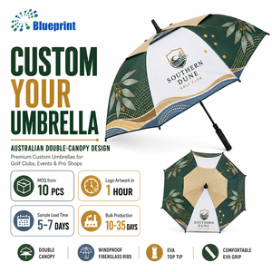Paraguas de Golf de Una Sola Capa, Popular <span class=keywords><strong>en</strong></span> Australia, Resistente al <span class=keywords><strong>Viento</strong></span> de 45 mph, con Logotipo Digital Impreso <span class=keywords><strong>en</strong></span> Fibra de Vidrio, 210T Pongee, Caja de Regalo - Product Image 2