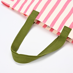 High Quality Cartoon Lunch Travel <strong>Medium</strong> Zipper Tote Yellow White Natural Cotton Customizable Canvas <strong>Bag</strong> Long Handle - Product Image 6