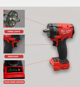 Mili Professional 18V 300N.<span class=keywords><strong>M</strong></span> Akku-slagmoersleutel voor auto- en vrachtwagenreparatie, groot koppel, 1/2 inch borstelloze Wauke elektrische sleutel - Product Image 3