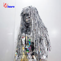 Robe miroir LED lumineuse pour adultes, costume de scène de danse, kits faits main en Spandex/coton biologique, 1 pièce