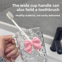 Ensemble de porte-brosses à dents et gobelets de toilette pour couple avec poignée large pour les soins dentaires des enfants et l'usage domestique