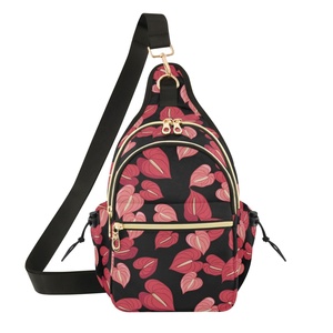 Travel Sport Workout Waterproof <b>Small</b> Waist <b>Bag</b> Hawaiian Anthurium Custom Logo Cross Body Chest Belt <b>Bag</b> with Adjustable Strap - Product Image 2