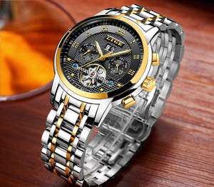 <span class=keywords><strong>Reloj</strong></span> <span class=keywords><strong>Lige</strong></span> 9841 de Lujo para Hombre, Diseño de Acero Inoxidable con Tourbillon, Último Modelo de Relojes Mecánicos Automáticos - Product Image 4