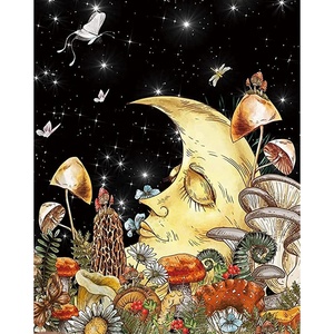 Fiore Astratto Mr. Kit Fai-da-te per Pittura Diamantata Notte <span class=keywords><strong>di</strong></span> <span class=keywords><strong>Luna</strong></span> per Adulti, Stampa Artistica in Cristallo, Tessuto Acrilico per Dot Painting - Product Image 1