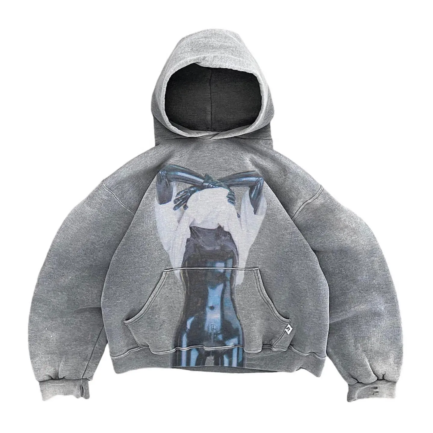 Áo Hoodie Nặng 400 420 450gsm In Hình Axit Đau Khổ In Thăng Hoa Logo 3D Tùy Chỉnh Áo Hoodie Cổ Điển Có Thiết Kế In Phồng