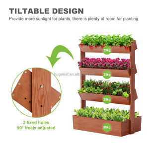 Lit de jardin surélevé vertical en bois à 4 niveaux pour planter des herbes et des fleurs Vergetables - Product Image 3