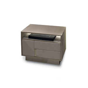 Contemporary Metal <b>Mirrored</b> Leather Bedroom Furniture Minimalism Style Luxury Night Stand VLIPE-BST-05-BELOVED Luxury Night Stan - Product Image 3