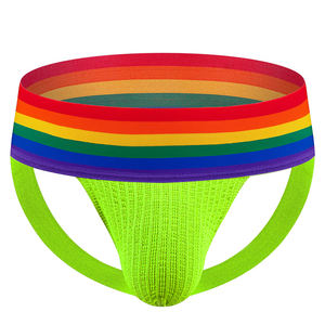 7,5 cm Bund Regenbogen Sexy Bear Herrenunterwäsche Einfarbig Großhandelspreise Homme Niedrige Taille Baumwolle Sexy Gay Herren Jockstrap - Product Image 6