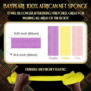 3 Pieces African Loofah Bath Sponge Long Net Exfoliating Shower Scrubber for Skin <b>Smoothing</b> Simple Design Gift Box - Product Image 5