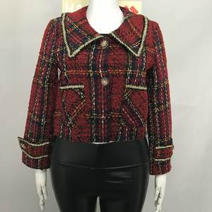 Cappotti da <span class=keywords><strong>donna</strong></span> a caldo Plaid doppiopetto con colletto Slim-fit <span class=keywords><strong>blazer</strong></span> personalizzato <span class=keywords><strong>blazer</strong></span> <span class=keywords><strong>Tweed</strong></span> <span class=keywords><strong>blazer</strong></span> da <span class=keywords><strong>donna</strong></span> - Product Image 2