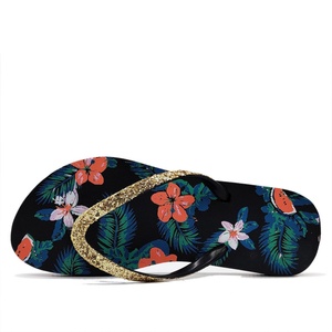 Sandales tongs pour femmes en mousse PE souple antidérapante, motif floral, pour l'extérieur, plage, été - Product Image 1