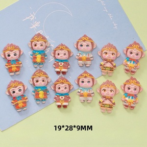 Dessin animé mignon Q version bouddha noir <span class=keywords><strong>Goku</strong></span> résine accessoires épingle à cheveux résine artisanat chaussures ornement résine moules pour la décoration - Product Image 6