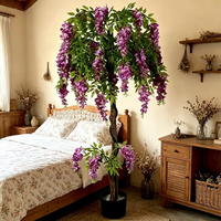 Fleurs artificielles de glycine bicolores pour mariage, décorations florales pour maison et bureau, arrangements floraux intérieurs et extérieurs