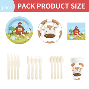 DAMAI Customized <b>Farm</b> Animals Birthday Party <b>Set</b> <b>Farm</b> Animals Barn Plates and Napkin <b>Farm</b> Kids Cow Theme Party Supplies - Product Image 3