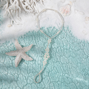 Tobillera de Perlas de Imitación Estilo Bohemia para Mujer, Cadena de Pie Elástica con Hilo, Joyería de Moda para Playa y Fiesta - Product Image 2