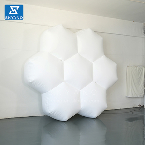 Modèle de nuage gonflable blanc hexagone moderne personnalisé éclairage à LED kiosque gonflable sur le toit pour la décoration - Product Image 6