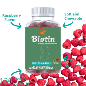 Gomitas de Biotina con Sabor a Frambuesa, Venta al por Mayor de Fábrica, con Biotina para un Cabello Largo, Fuerte y Grueso, Suplementos Herbales Naturales en Gomitas - Product Image 4
