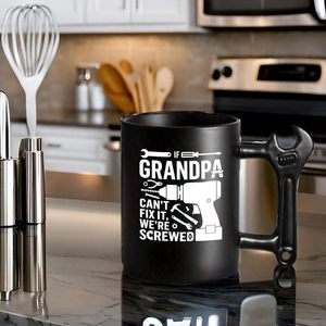 Taza de Café de Cerámica con Diseño de Llave Inglesa, Apta para Microondas y Lavavajillas, Diseño de Dibujos Animados, Regalo Perfecto para Abuelos, Día del Padre - Product Image 4