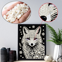Kit de peinture diamant 3D, renard arctique blanc |   Mosaïque d'art en perles et strass de tailles variées 30*40cm |   Ensemble de décoration murale DIY