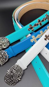 <span class=keywords><strong>Haute</strong></span> Qualité Classique Y2K Croix <span class=keywords><strong>Ceinture</strong></span> Hommes et Femmes Rétro Alliage Boucle Bleu Jeans PU <span class=keywords><strong>Ceinture</strong></span> En <span class=keywords><strong>Cuir</strong></span> avec Croix Patchs pour Pantalon - Product Image 2