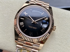 Deporte mecánico mejor calidad 40mm AR fábrica 904l acero ETA 3255 movimiento 184g oro gradiente negro reloj - Product Image 3
