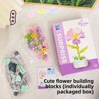 ABS-Kunststoff-Bausteine Blumen Künstliche Blumentöpfe Kompatibel mit Kleinteilen Pädagogisches Montagespielzeug Tiere Natur