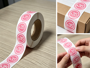2-inch round self-adhesive sales stickers, red round sales stickers, 300 pieces, reusable perfume price <b>labels</b> - Product Image 3