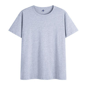 Logo Pure Cotton Blank Oversized Plus Size White Blue Heavyweight Crew Neck Camiseta para hombre - Product Image 2