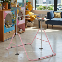 Barra de Gimnasia Ajustable y Plegable para Niños, Barra Horizontal para Entrenamiento en Casa con Anillas de Gimnasia para Principiantes Júnior