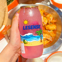 Boîtes en plastique PET OEM/ODM avec logo personnalisé bocal à boire transparent de haute qualité 250ml 330ml canette de jus de soda avec canettes en aluminium