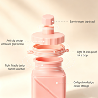 Bouteille d'eau de sport pliable en silicone la plus vendue, 550 ml, sans BPA, anti-fuite, pliable, pour voyage, gym, randonnée, compatible lave-vaisselle et micro-ondes