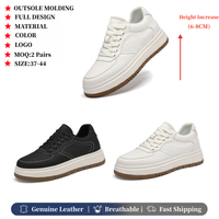 Chaussures de mode pour hommes, baskets rehaussantes, augmentation de la taille de 6 cm/8 cm, rehaussement interne invisible, cuir véritable, légères