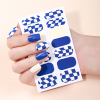 Vernis UV à faible coût facile à appliquer enveloppes auto-adhésives pour ongles 3D grille de créativité complète Nail Art Design Style d'été étanche