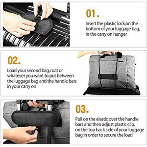 Sangle élastique pour bagages en nylon 1M avec boucle en plastique noir, renfort pour valise et sac à dos, fixation de sécurité en forme de croix - Product Image 2