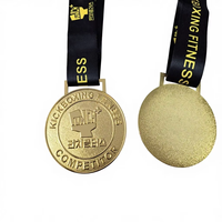 Médaille de sport ronde personnalisée pas chère en métal doré pour le kickboxing et la remise de prix sportifs