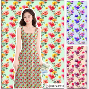 Vải <span class=keywords><strong>chiffon</strong></span> ngọc trai 75D mềm mại, in kỹ thuật số, hàng mới về năm 2025, thích hợp may váy xòe nữ tính, nhiều màu sắc - Product Image 4
